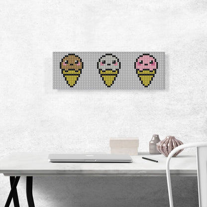 Chocolate Vanilla Strawberry Ice Cream Cone Shop Jewel Pixel