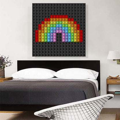 Colorful Rainbow Emoticon Gay Black Jewel Pixel
