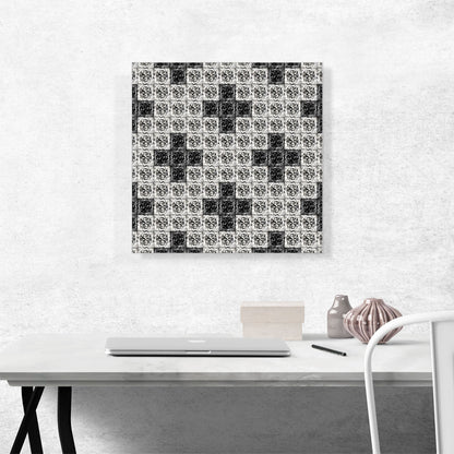 Diamond Black White Cross Jewel Pixel