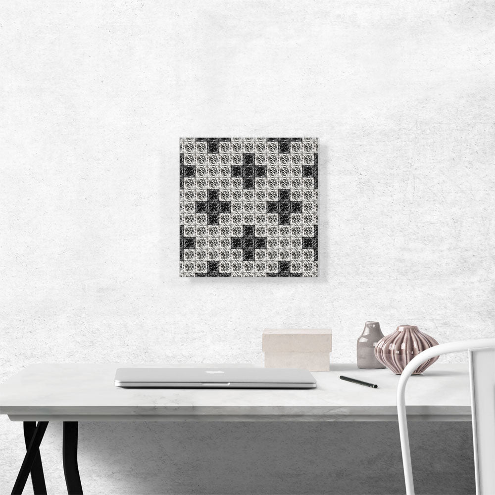 Diamond Black White Cross Jewel Pixel