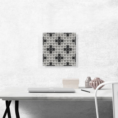 Diamond Black White Cross Jewel Pixel