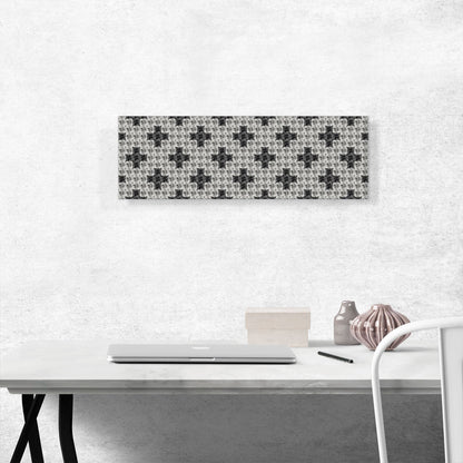 Diamond Black White Cross Panoramic Pixel Jewel