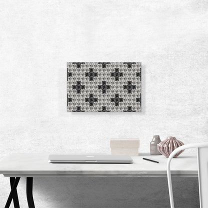 Diamond Black White Cross Pixel Jewel