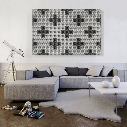 Diamond Black White Cross Pixel Jewel