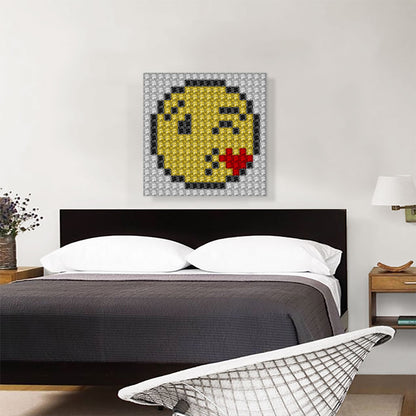 Emoticon Blow Kiss Heart Wink Smiley Face Jewel Pixel