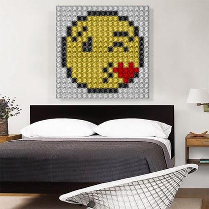 Emoticon Blow Kiss Heart Wink Smiley Face Jewel Pixel