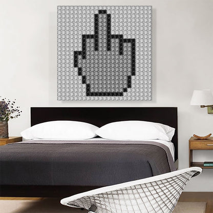 Emoticon FU Middle Finger Hand Jewel Pixel