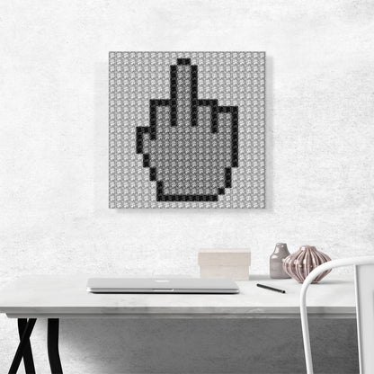 Emoticon FU Middle Finger Hand Jewel Pixel
