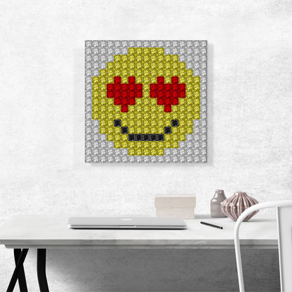 Emoticon Heart Eyes Love Smiley Face Jewel Pixel