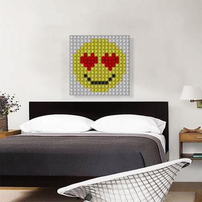 Emoticon Heart Eyes Love Smiley Face Jewel Pixel