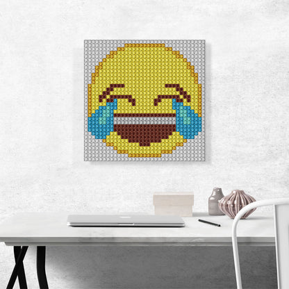 Emoticon Laughing Crying Smiley Face Jewel Pixel