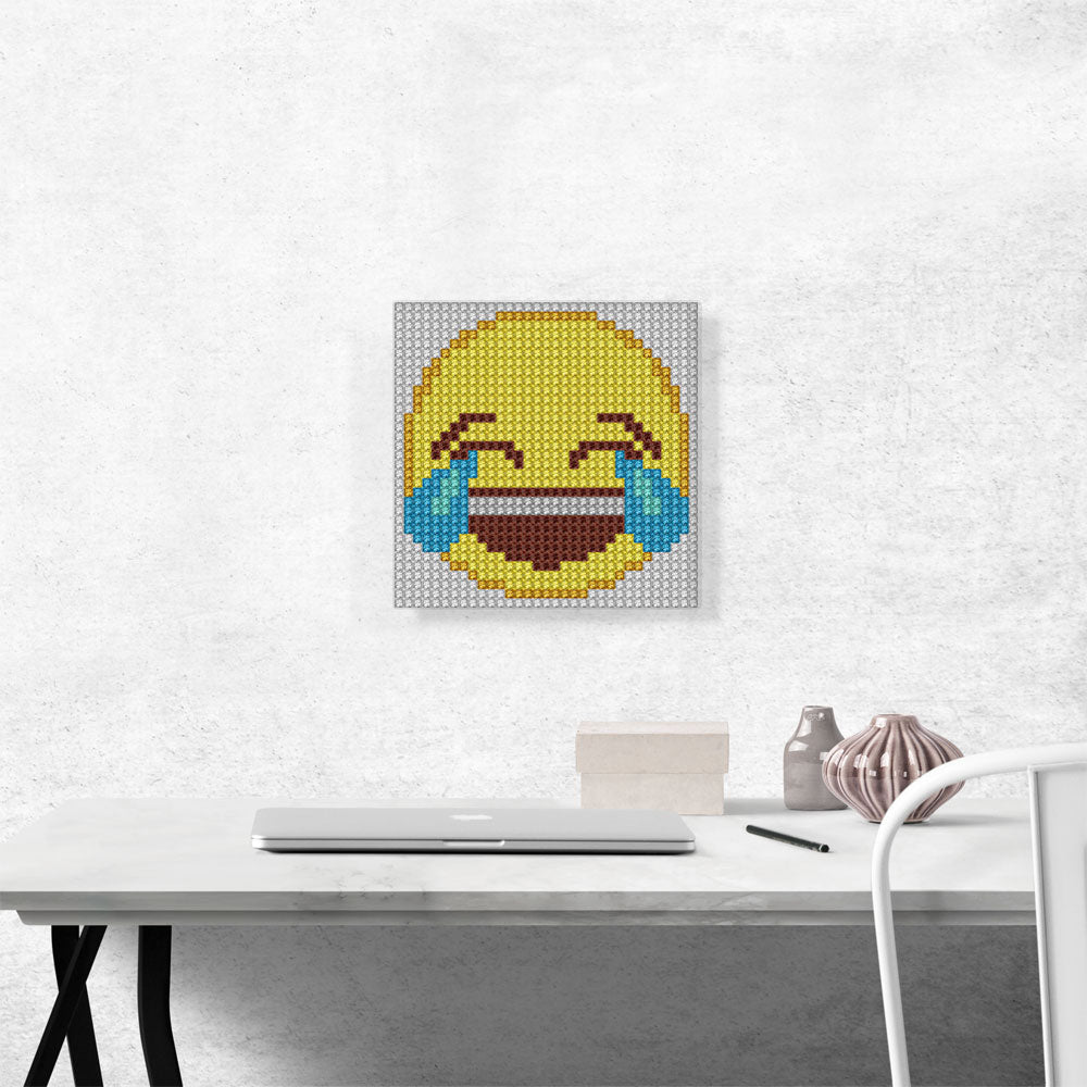 Emoticon Laughing Crying Smiley Face Jewel Pixel