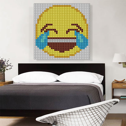 Emoticon Laughing Crying Smiley Face Jewel Pixel