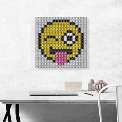 Emoticon Tongue Smiley Face Jewel Pixel