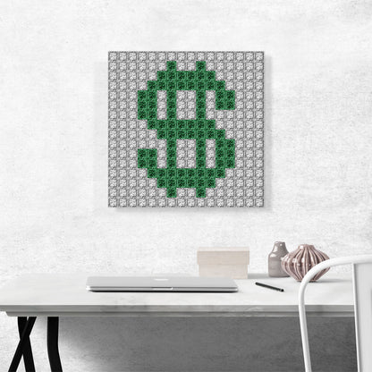 Green Dollar Sign Emoticon Money Jewel Pixel