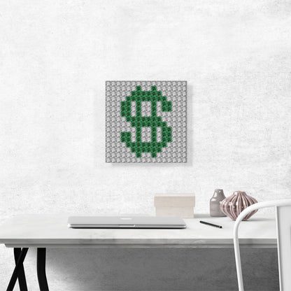 Green Dollar Sign Emoticon Money Jewel Pixel