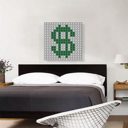 Green Dollar Sign Emoticon Money Jewel Pixel