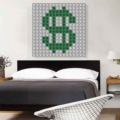 Green Dollar Sign Emoticon Money Jewel Pixel