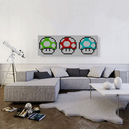 Green Red Blue Super Mushroom Jewel Pixel