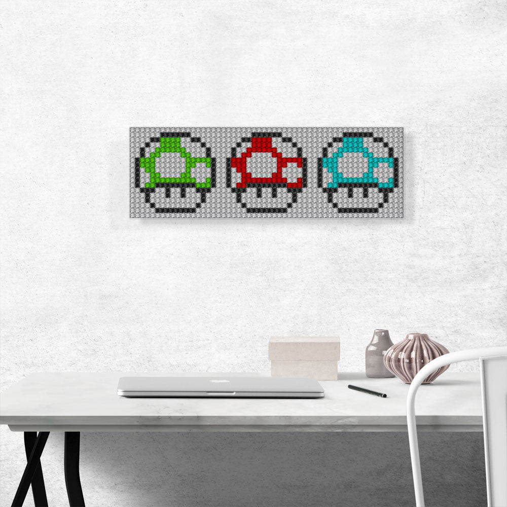 Green Red Blue Super Mushroom Jewel Pixel
