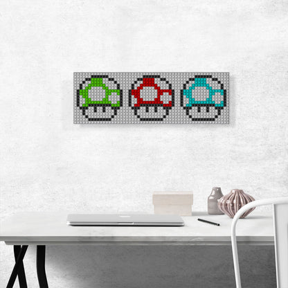 Green Red Blue Super Mushroom Jewel Pixel