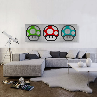 Green Red Blue Super Mushroom Jewel Pixel