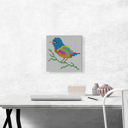 Bird Color Grid Jewel Pixel