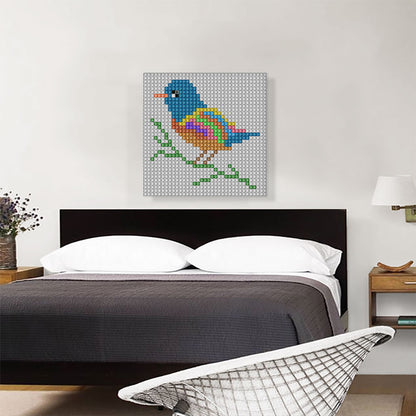 Bird Color Grid Jewel Pixel