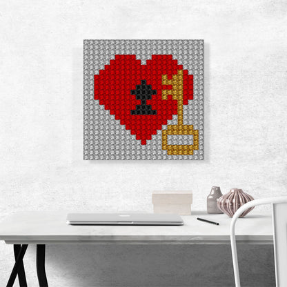 Heart Gold Key Lock Love Lovers Jewel Pixel