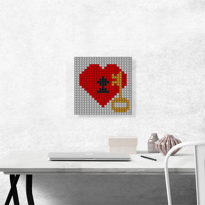 Heart Gold Key Lock Love Lovers Jewel Pixel