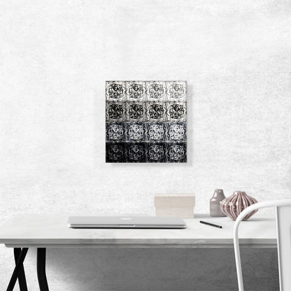 Modern Black White Jewel Pixel