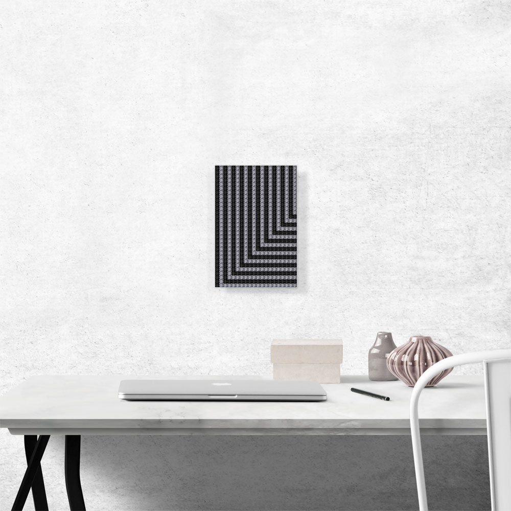 Modern Contemporary Black White Jewel Lines Pixel