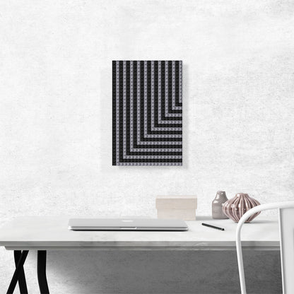 Modern Contemporary Black White Jewel Lines Pixel