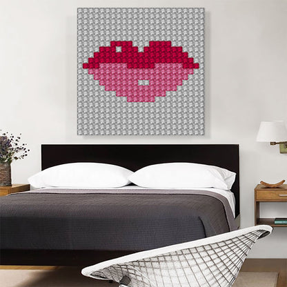 Pink Pixel Lips Emoticon Jewel Pixel