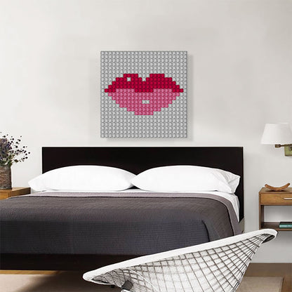 Pink Pixel Lips Emoticon Jewel Pixel