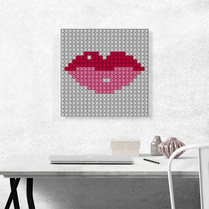 Pink Pixel Lips Emoticon Jewel Pixel