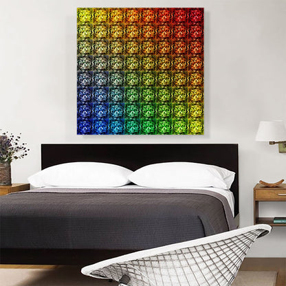 Rainbow Color Grid Gay Jewel Pixel