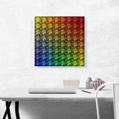 Rainbow Color Grid Gay Jewel Pixel