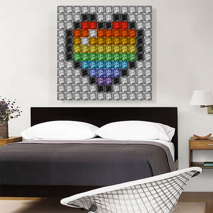 Rainbow Gay Love Heart Jewel Pixel