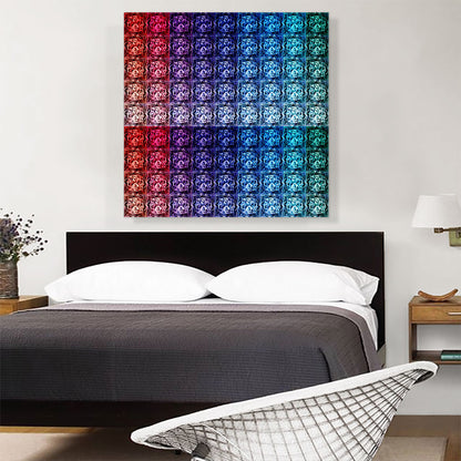Red Blue Purple Color Grid Jewel Pixel