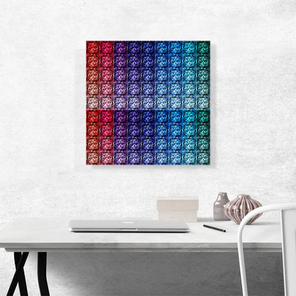 Red Blue Purple Color Grid Jewel Pixel