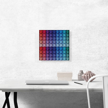 Red Blue Purple Color Grid Jewel Pixel