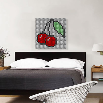 Red Cherry Fruit Emoticon Jewel Pixel