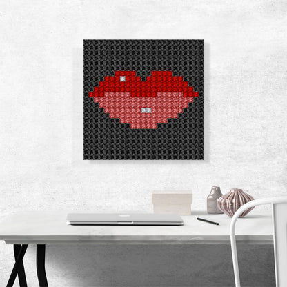 Red Lips Emoticon Jewel Pixel
