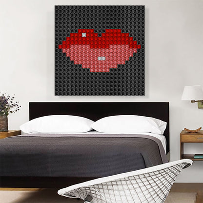 Red Lips Emoticon Jewel Pixel