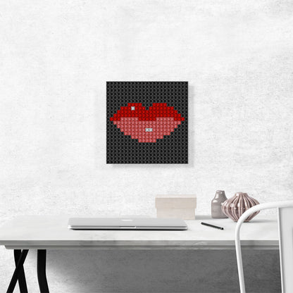 Red Lips Emoticon Jewel Pixel