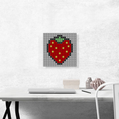 Red Strawberry Fruit Emoticon Jewel Pixel