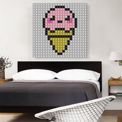 Strawberry Ice Cream Cone Shop Jewel Pixel