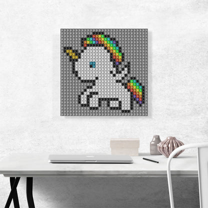 Unicorn Rainbow Hair Jewel Pixel