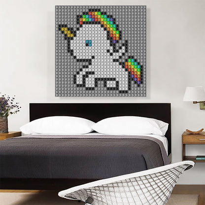 Unicorn Rainbow Hair Jewel Pixel